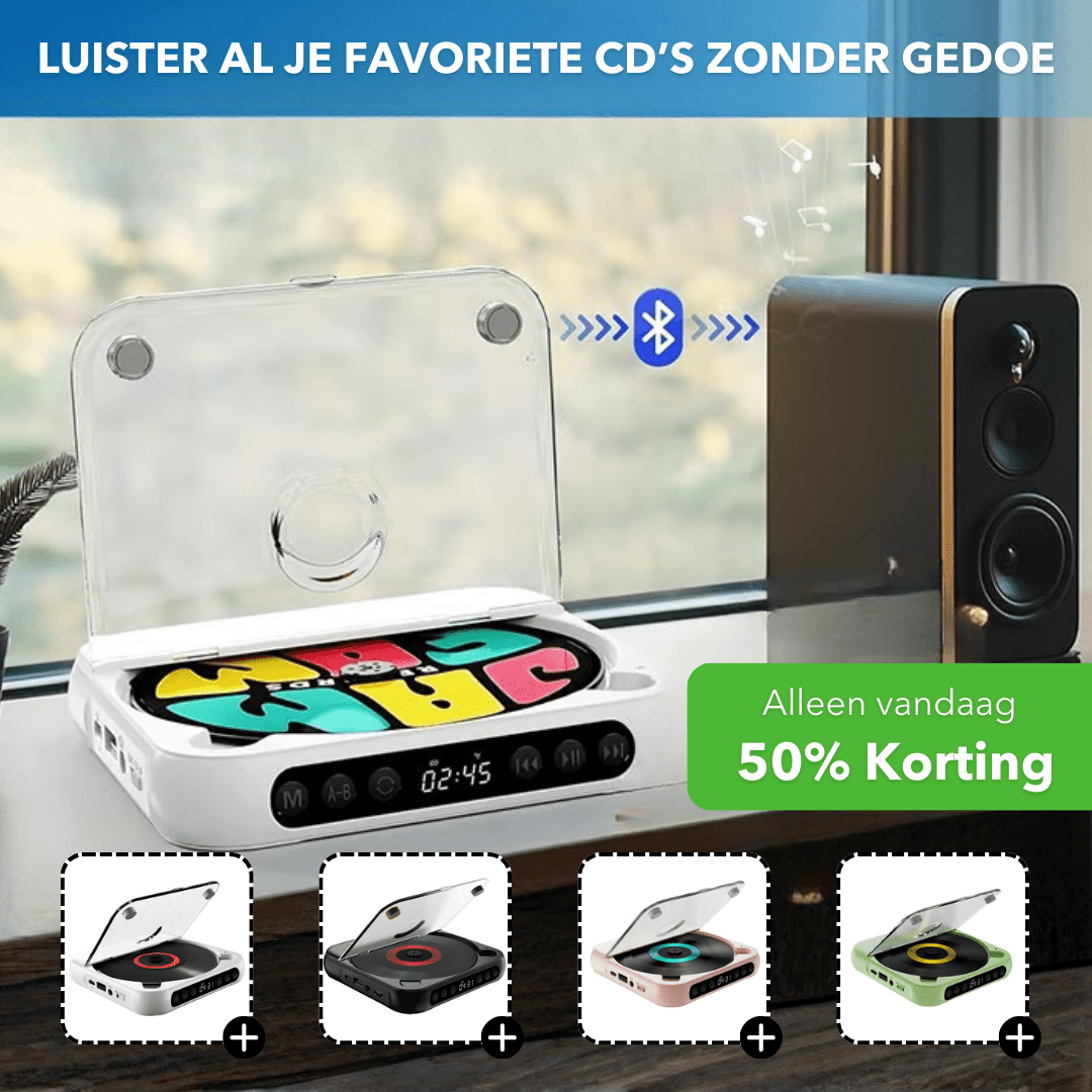AirDisc™ - Draagbare en oplaadbare bluetooth CD - speler - LOOLA