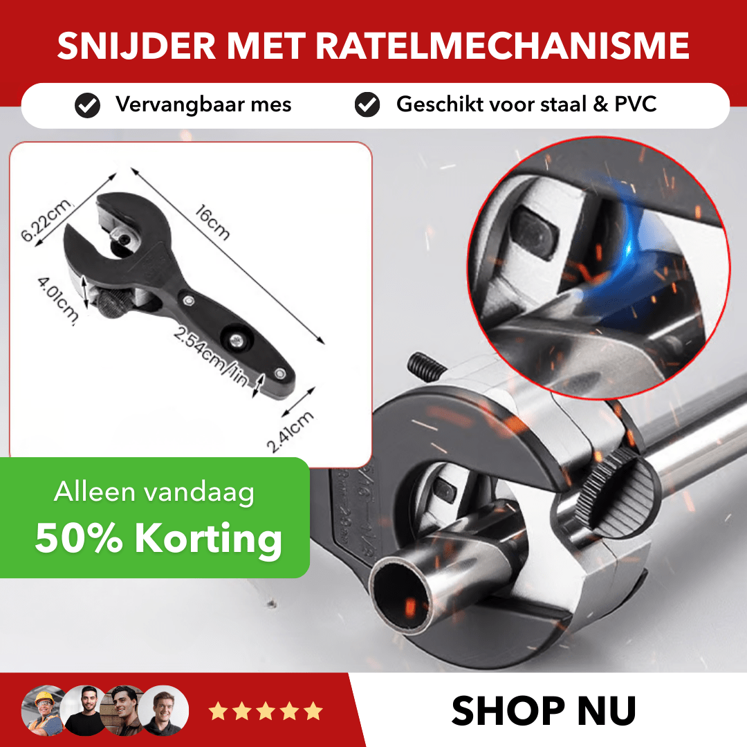 PipePro™ - Professionele pijpsnijder met ratelmechanisme - LOOLA