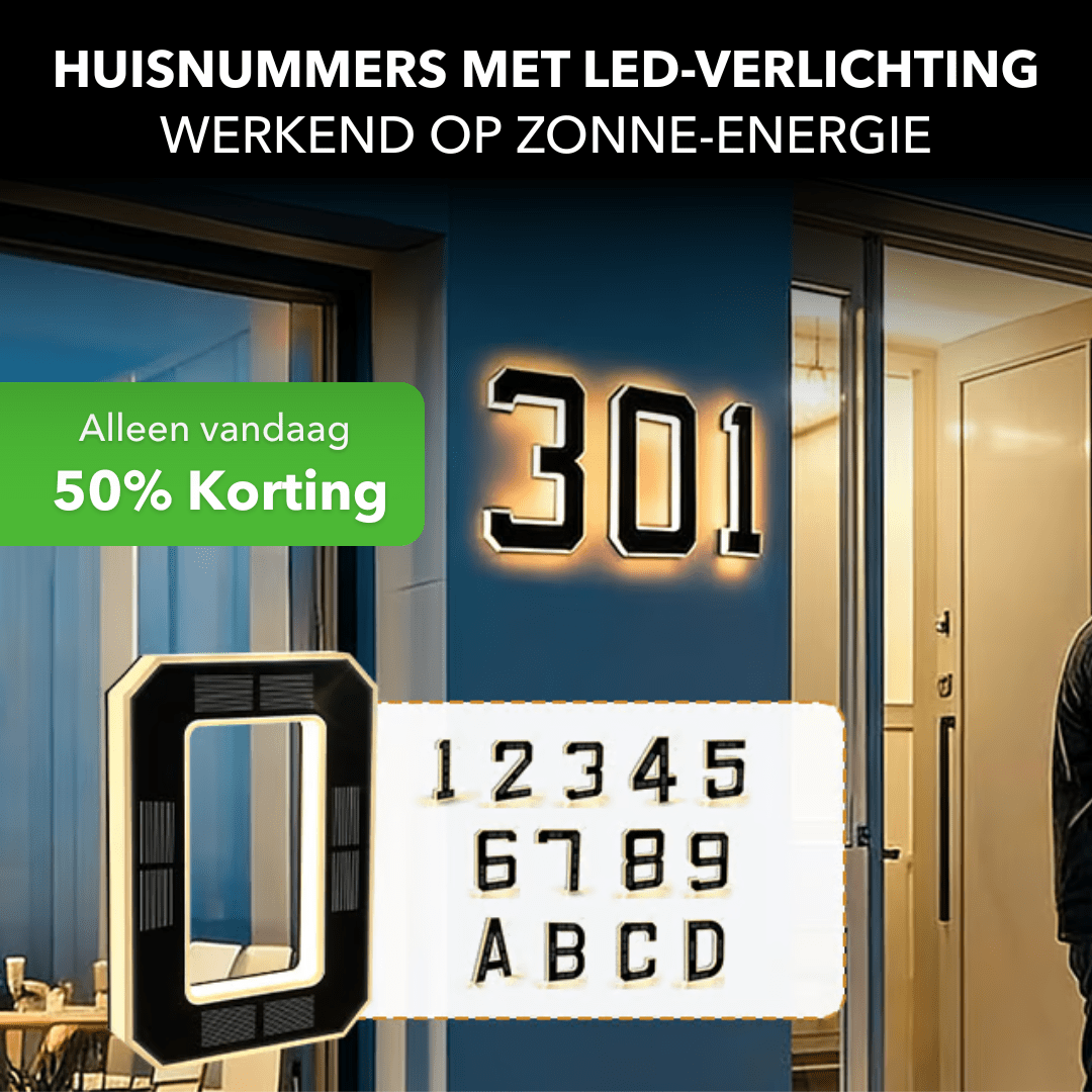 NumberGlow™ - Verlichte huisnummers op zonne - energie - LOOLA