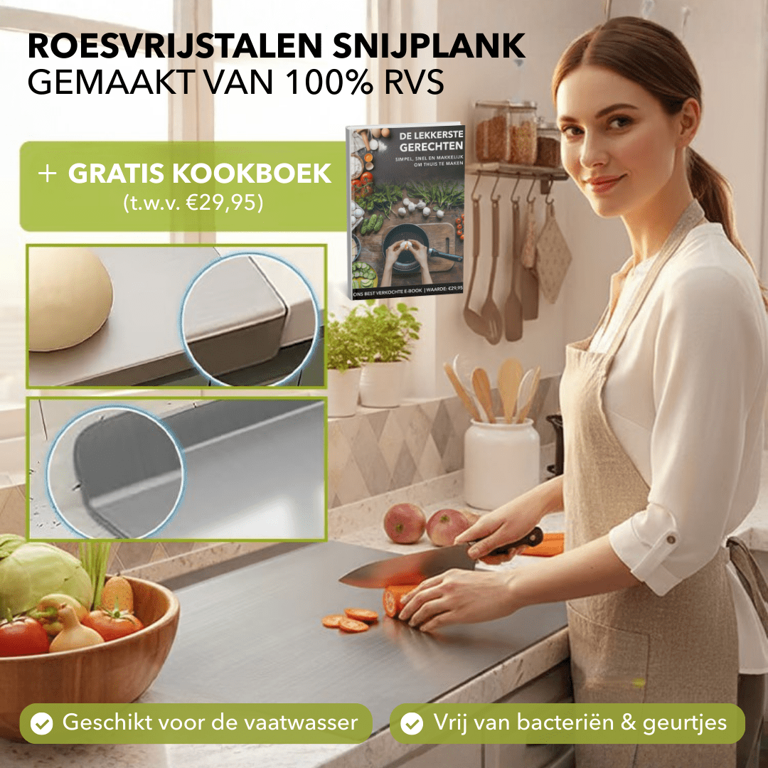 SteelSafe™ - Hygiënische roestvrijstalen snijplank - LOOLA