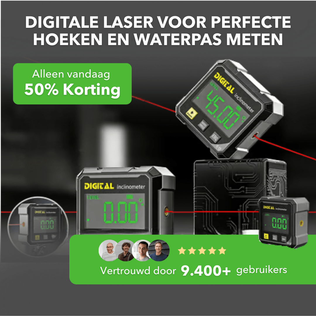 LaserPro™ – Digitale hoekmeter en gradenboog met laser - LOOLA